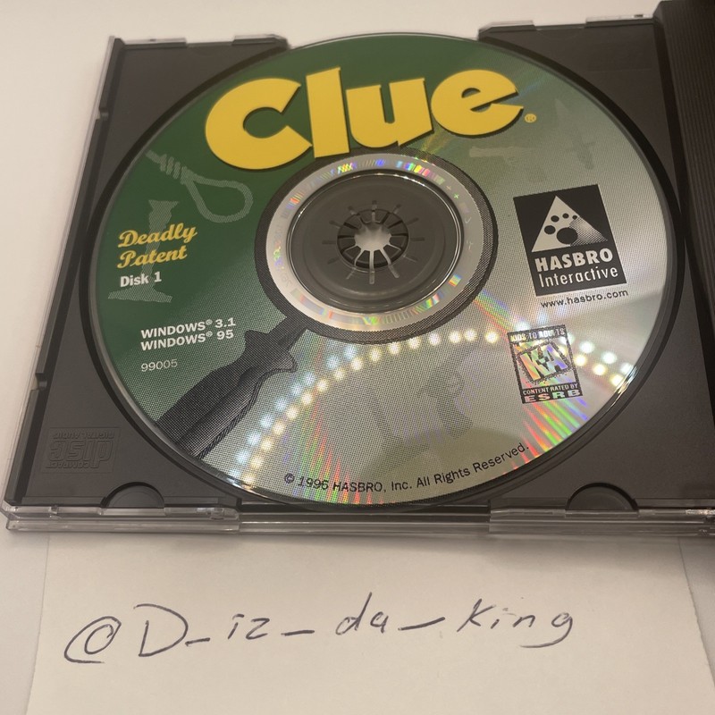 CLUE PC Game 1996 CD-ROM (Windows 3.1,Windows 95) Hasbro Interactive 3 Disc gallery