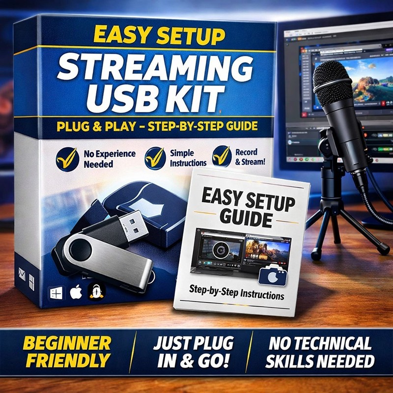 Streaming USB Kit Easy Setup Guide Recording Broadcast Tool Win Mac