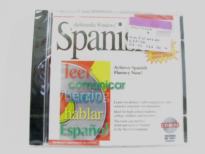 Multimedia Windows Spanish Learn To Speak Spanish CD-ROM 1990s Vintage NEW