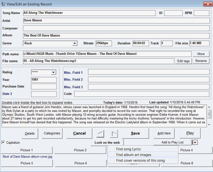 Song Director Music Organizer Database for Audio & MP3 files (Download Only) gallery
