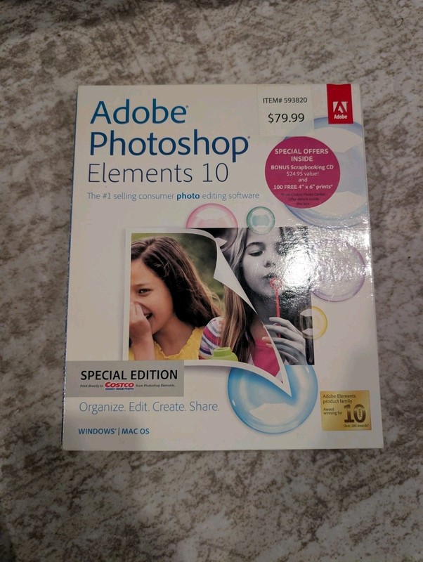 Adobe Photoshop Elements 10 for PC, Mac New Open Box