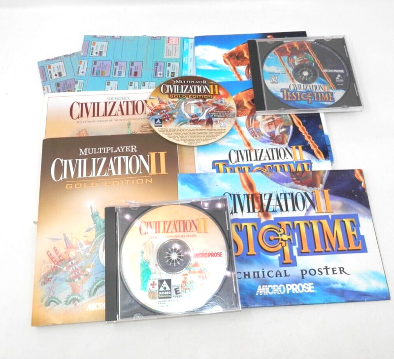 Civilization II PC Game Lot • Micro Prose Test of Time Gold Ed Windows Vintage