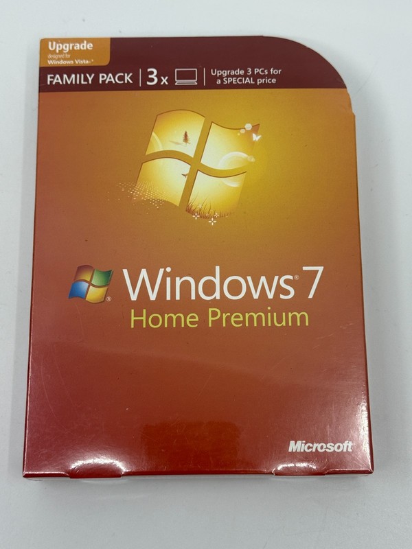 Microsoft Windows 7 Home Premium Family Pack 32 and 64 Bit – NEW SEALED –