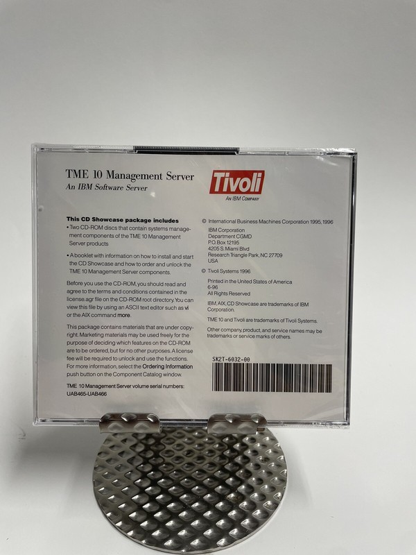TIVOLI TIME 10 IBM MANAGEMENT SOFTWARE SERVER 2 CD SK2T-6032-00 USA 1996 Sealed gallery
