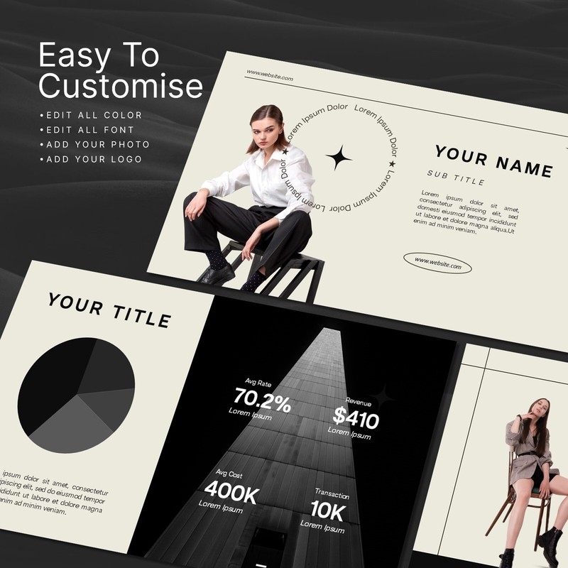Black and White PowerPoint Template - Minimalist Monochrome Fashion Presentation gallery