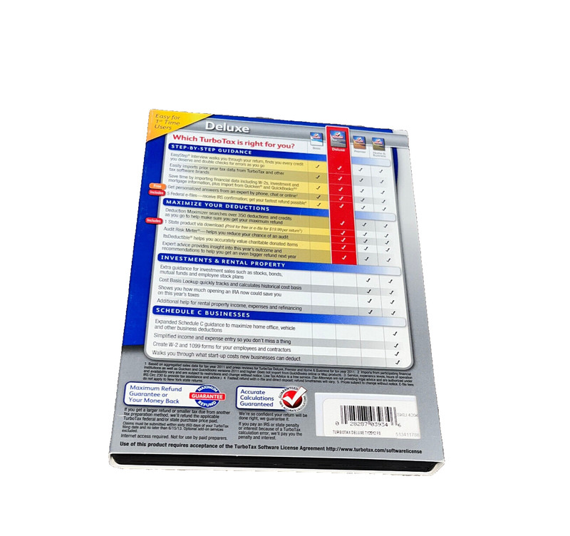 Intuit 2012 TURBOTAX DELUXE PERSONAL TAX SOFTWARE FEDERAL E-FILE & STATE gallery