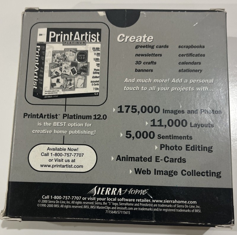 Sierra PrintArtist Master Clips 202,000 Image Home Publish Editing Photo gallery