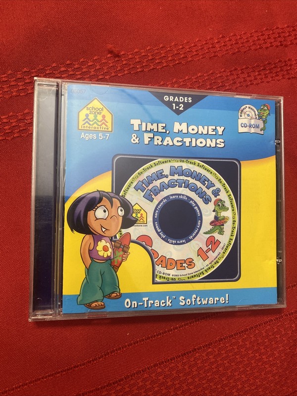 School Zone: Time, Money & Fractions VG (Win/ Mac), CD ROM – Ships Fast Same Day