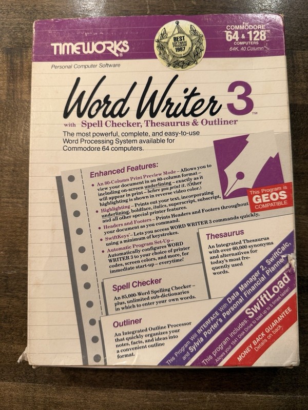 Word Writer Software for C64 Commodore VTG 1982 5.25″ Disc Word Processing
