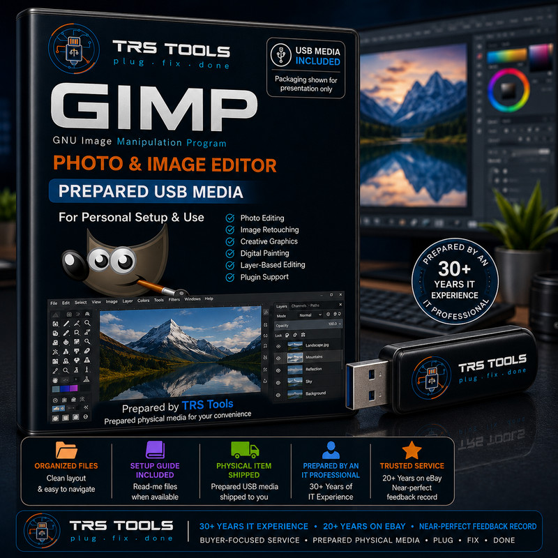 GIMP USB Prepared Physical Media Photo & Image Editor