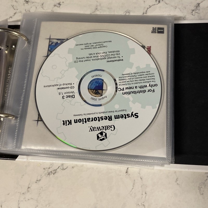 Vintage Gateway Software Disc Storage Binder w/ System Restore & Works Suite gallery