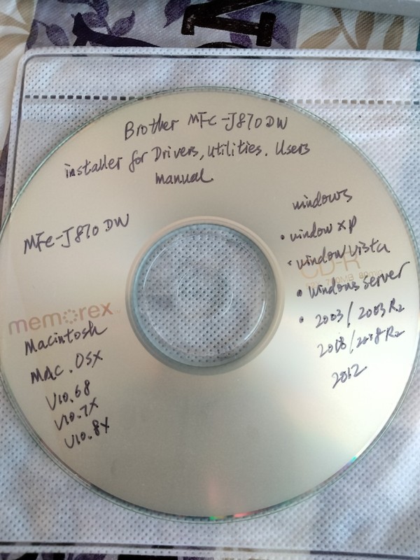 drivers for Setup CD ROM for Brother mfc j870DW with NewSoft cd labeler