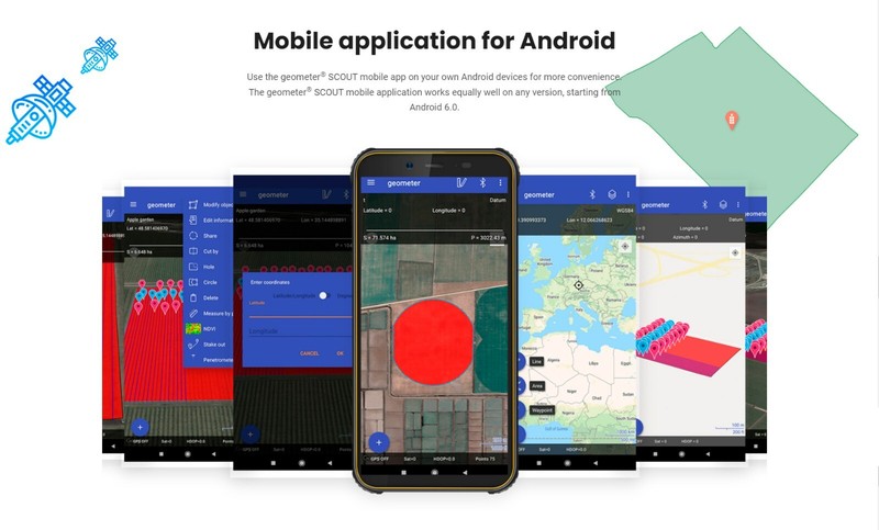 Geometer SCOUT mobile application. Accurate area measurement for Android OS