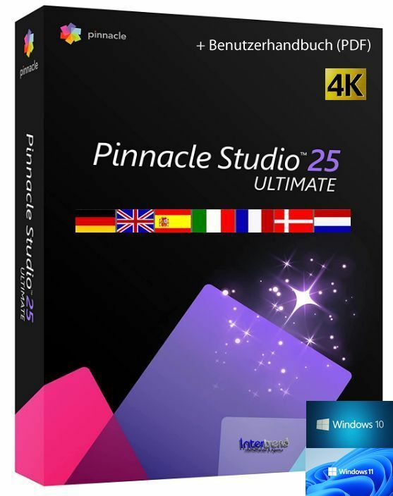 Pinnacle Studio 25 Ultimate Full Version 4K Video Software + Manual Download NEW
