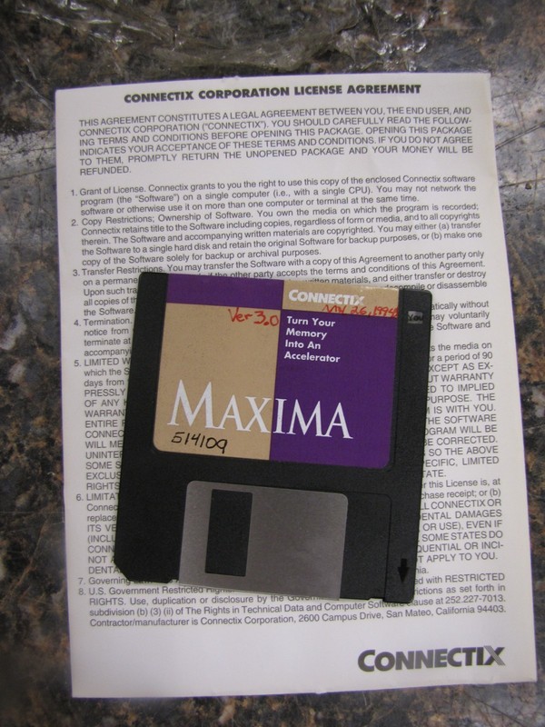1994 MAXIMA Memory Accelerator MAC / Power Macintosh 3.5" Disk Manual CIB -MX40 gallery
