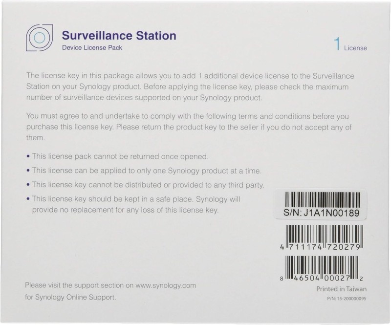 Synology Surveillance Device License Pack - Licence - 1 Camera NEW gallery