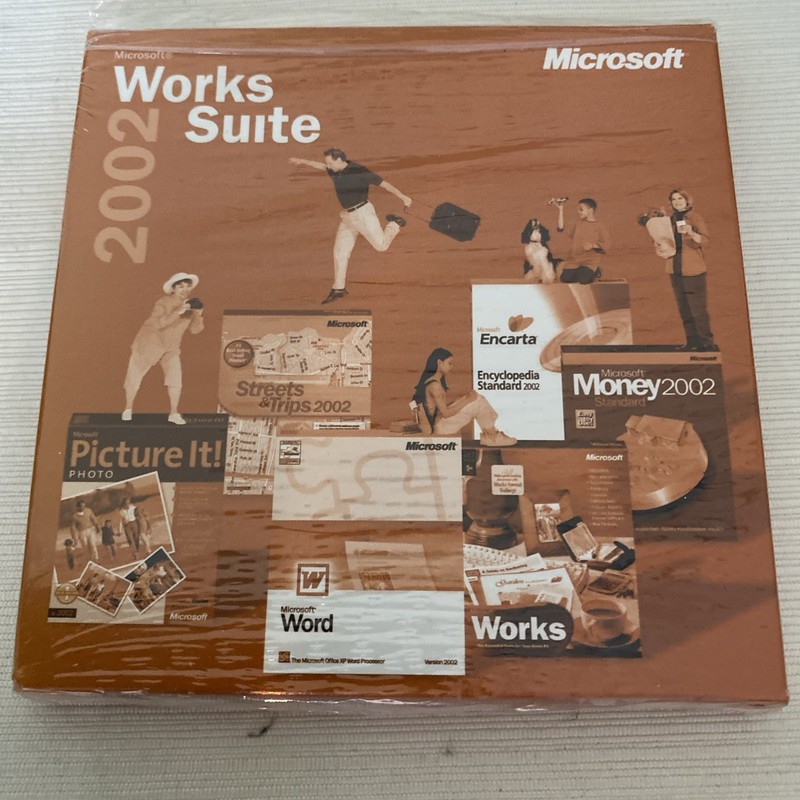 Microsoft Works Suite 2002 Set of 5 CDs with Product Key Dell Sealed @18