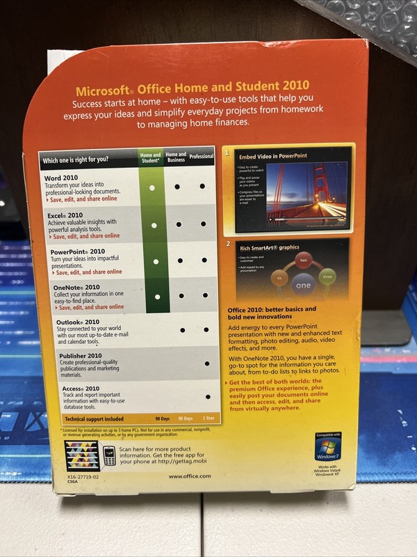 Microsoft MS Office 2010 Home and Student Family Pack For 3PCs x3 =NEW BOX= gallery