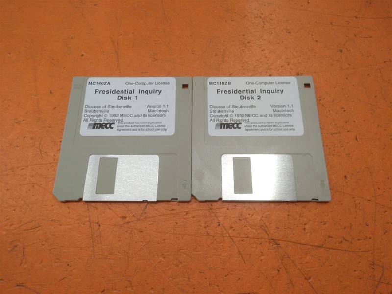 ⭐️⭐️⭐️⭐️⭐️ Presidential Inquiry 2 3.5″ Floppy Disks 1992 Macintosh