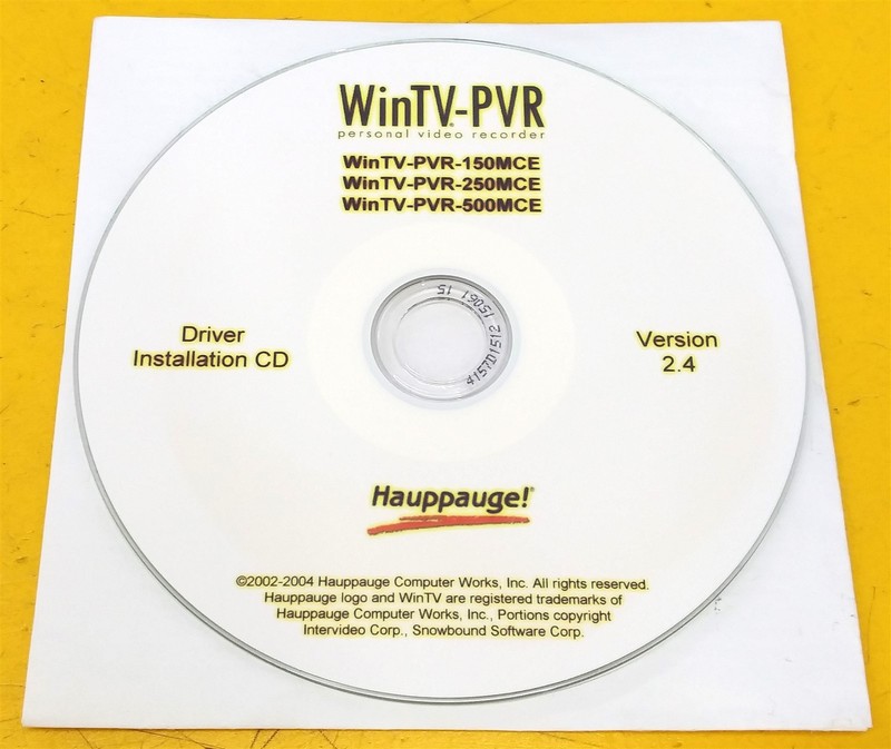 ⭐️⭐️⭐️⭐️⭐️ PC Software CD Disc WinTV-PVR Drivers Installation Version 2.4