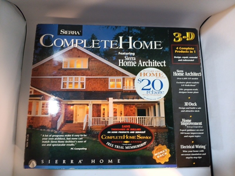 Sierra Complete Home Architect 3-D Design Software Vintage 1997 4 Product In 1