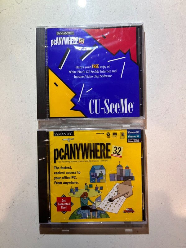NEW Symantec pcAnywhere 32 8.0 & NEW Sealed CU-SeeMe Software Program Bundle