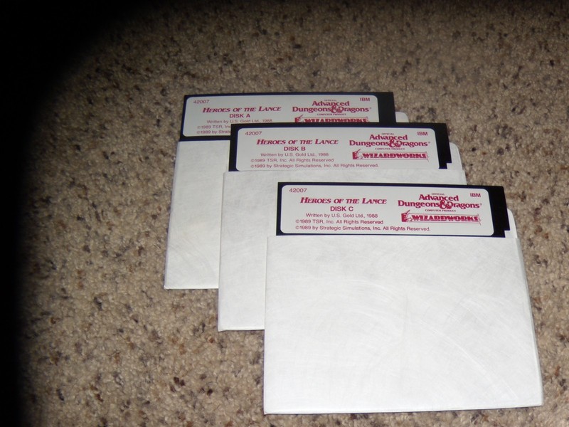 Heroes of the Lance IBM PC Game 5.25″ disks Mint
