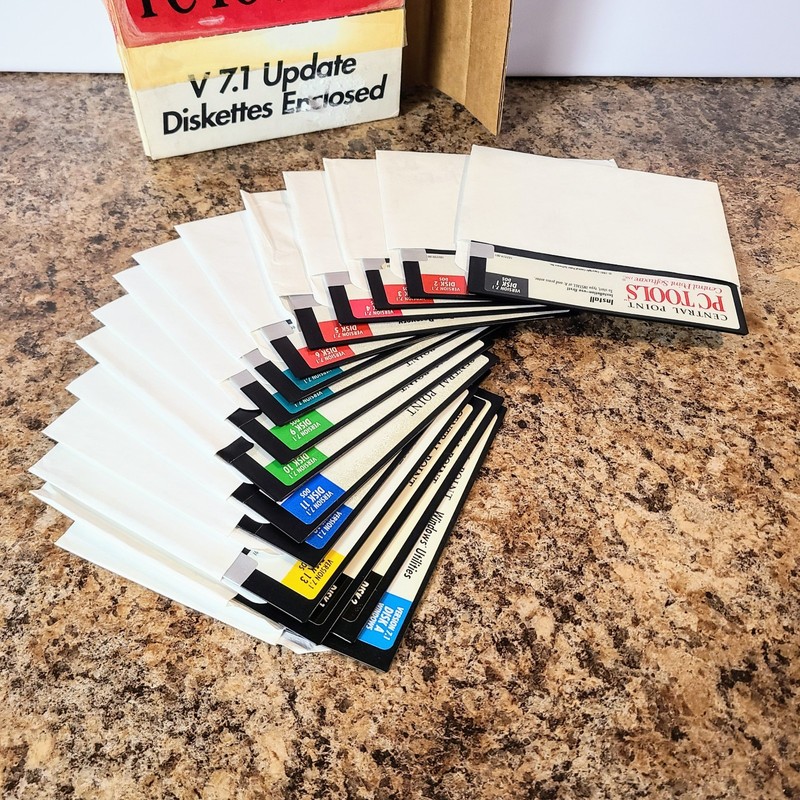 1991 Central Point PC Tools, 5" Floppy Diskettes, DOS Disks, 17 Disks In All gallery