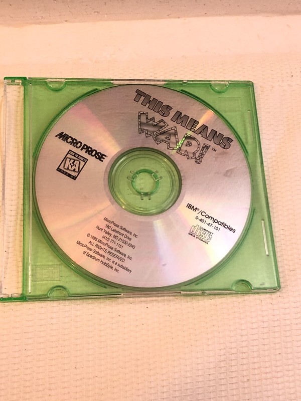 This Means War! PC CDROM 1995 Dos 3.1 IBM Compatibles Micro Prose Game Disc Only