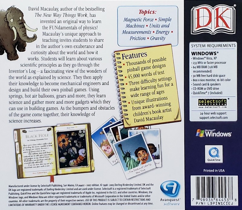 DK Dorling Kindersley Pinball Science Ages 8-13 Edutainment PC Software Sealed gallery
