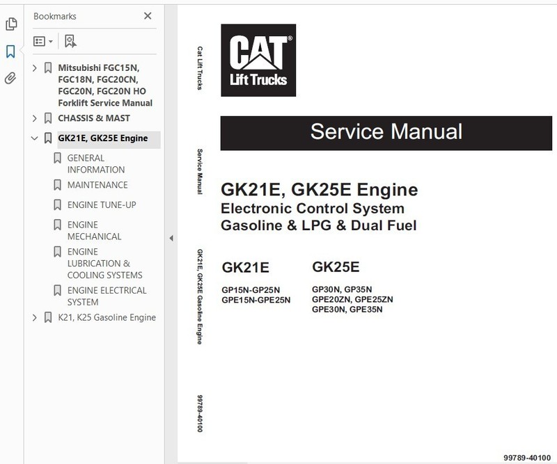 Mitsubishi FGC25N FGC25N HO Forklift Service Repair Manual on CD gallery