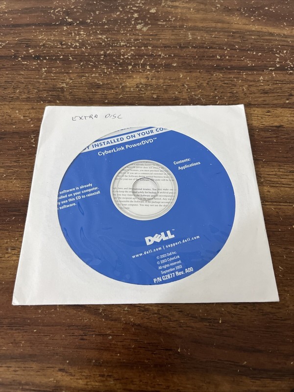 Dell Application CD Reinstalling Cyberlink PowerDVD Software 2003 NEW SEALED