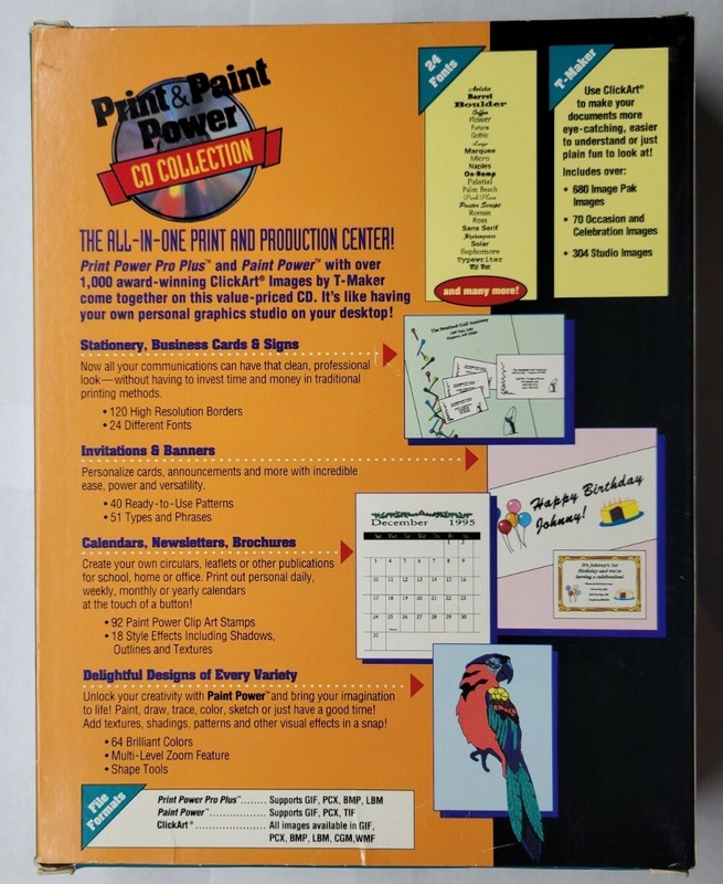 Print & Paint Power CD Collection Click Art Collection (PC CD-ROM, 1994, Box) gallery