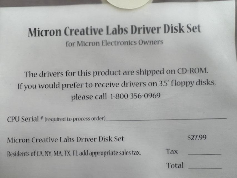 Micron Creative Labs Driver Disk Set, Sound Blaster, free shipping gallery