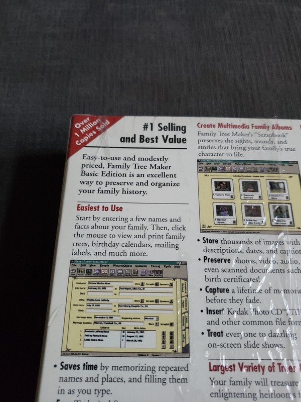 Vintage Broderbund Family Tree Maker Basic Edition 1996 - BRAND NEW SEALED!! gallery