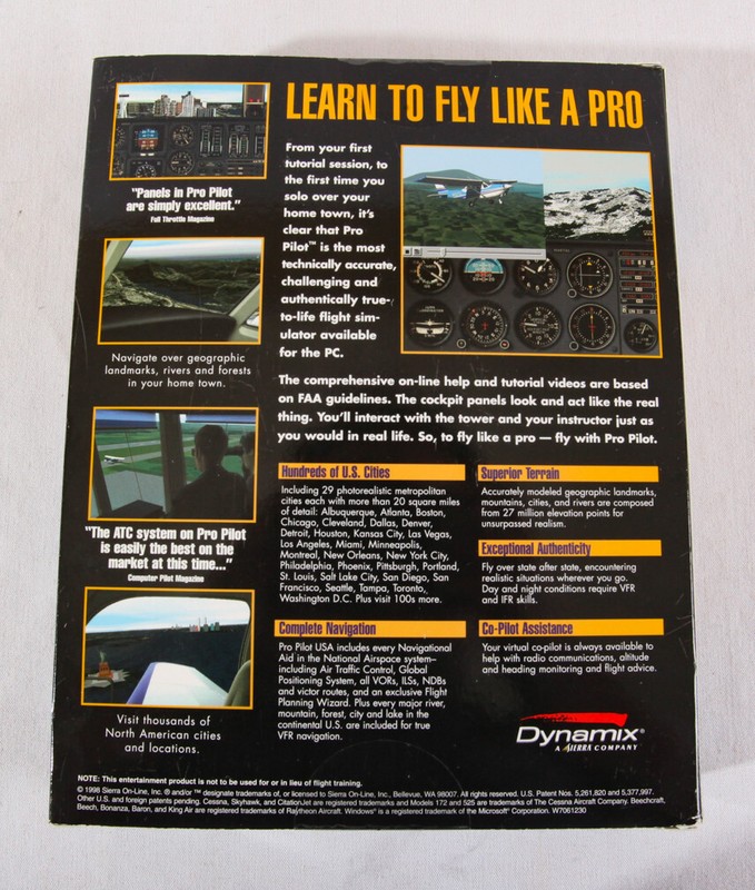 Pro Pilot USA Flight Simulator, 1998 CD-ROm by Dynamix, NOS gallery