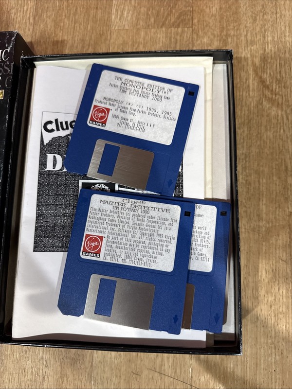 Computer Software Game Collection Clue, Risk, Monopoly Floppy 1991 Atari IBM Mac gallery
