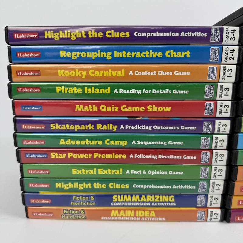 Lakeshore & iLakeshore PC/MAC Interactive Learning Game Lot 25 Games Grades K-6 gallery