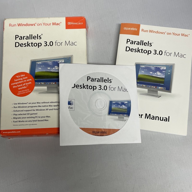 Parallels Desktop 3.0 For Mac Run Windows on Your Mac Award Disk Box Manual