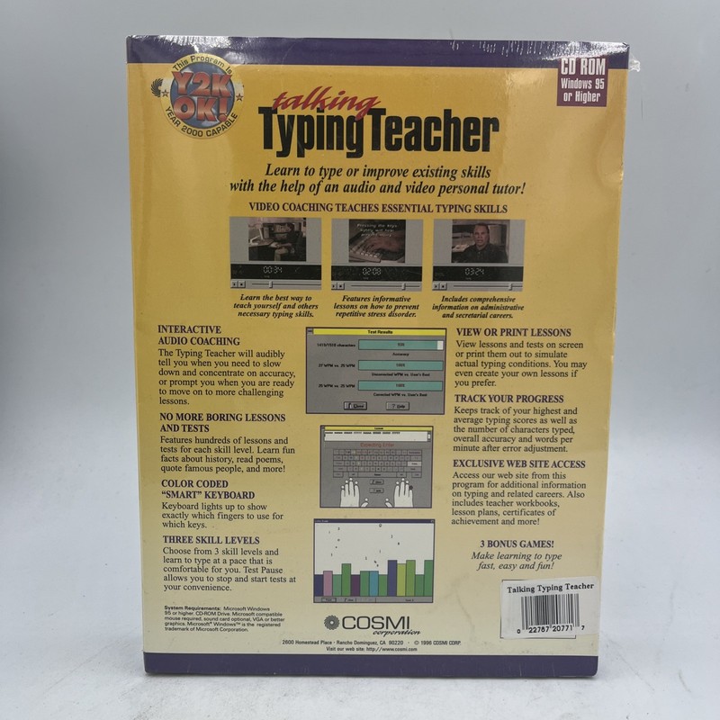 Talking Typing Teacher • Windows CD-ROM • 1996 • Swift Software • New & Sealed gallery