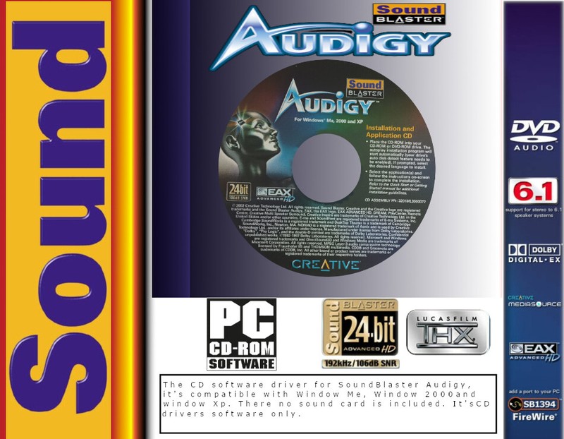 Sound Blaster Audigy Software Driver for Window Me, 2000, & Xp CD drivers