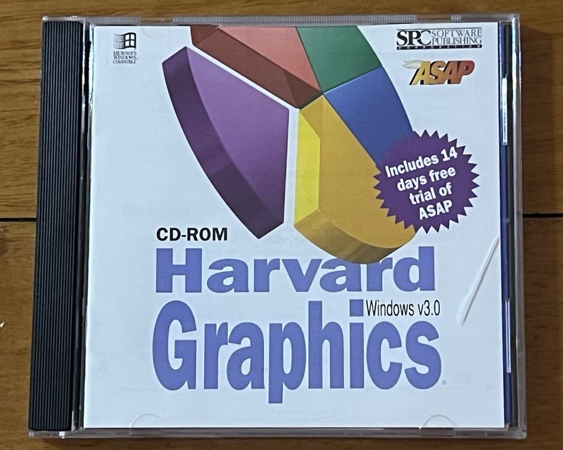 Harvard Graphics Windows V3.0 PC CD ROM 1995 SPC Software Windows 3.1 & 95 RARE
