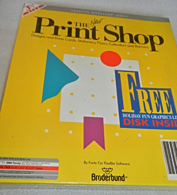 1989 The New Print Shop Computer PC 3.5" & 5.25" Broderbund Big Box Design - NEW gallery