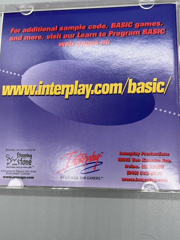 1998 Interplay’s Learn To Program Basic Manual Workbook CD PC Game Apple Windows gallery