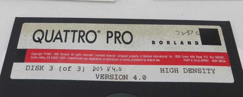 QUATTRO PRO Version 4.0 5.25" Floppy Disk Vintage 1991 Computer Software Discs gallery