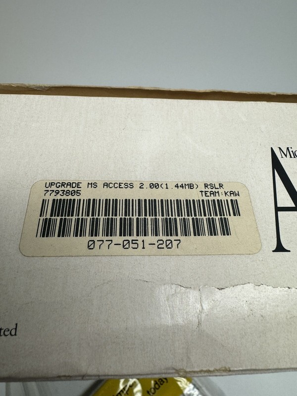VINTAGE 1994 NOS Microsoft Office Access Version 2.0 Database Management System gallery