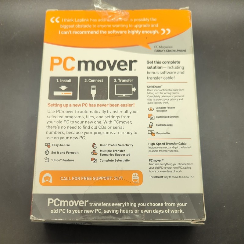 LapLink PCMover Ultimate SafeErase for Windows 8, 7, Vista, XP Open Box gallery