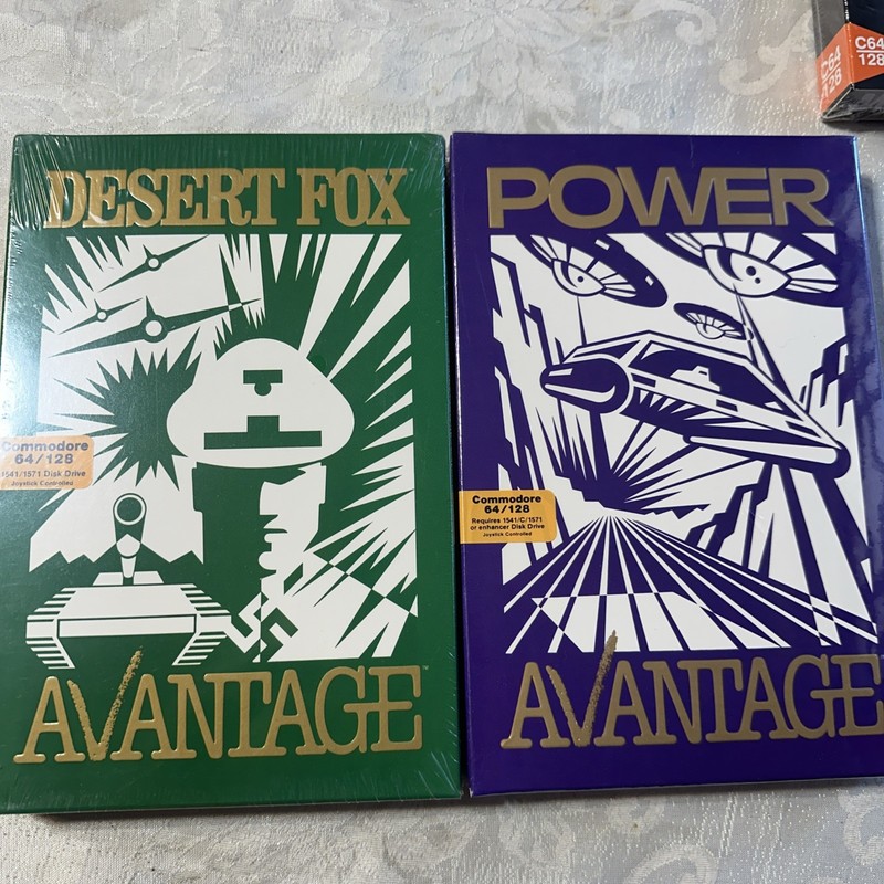 VINTAGE AVANTAGE /POWER And DESERT FOX New Sealed 64/128 C64 Game IN BOX