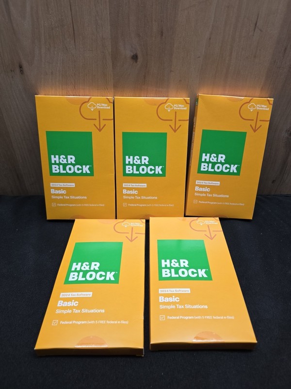 H&R Block Tax Software Basic 2024 PC/Mac [Key Card] 9 Copies