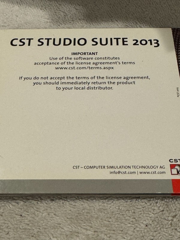 CST STUDIO SUITE 2013 - CD ONLY VERY GOOD CONDITION!!! gallery